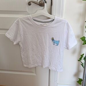 Kids White T-Shirt with Blue Graphic